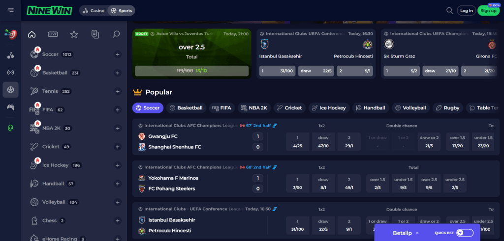 NineWin Casino Sports